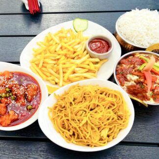 601- Meekana + kana tikka masala🌶️+ muna nuudlid + basmati riis + friikartulid